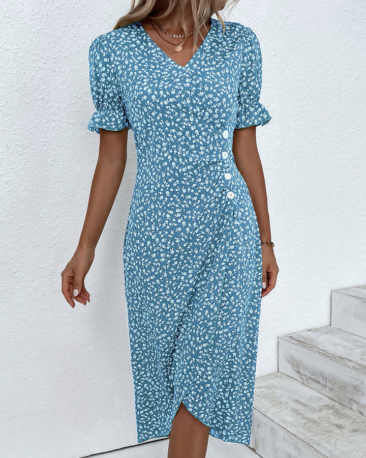 Charlene | Fresh Bloom V-Neck Dress