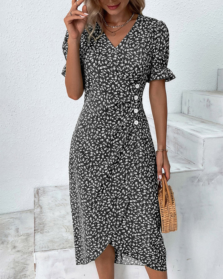 Charlene | Fresh Bloom V-Neck Dress