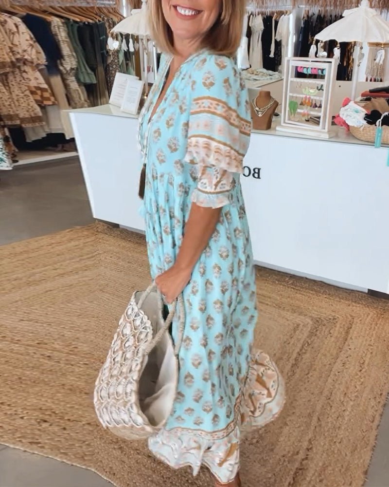Audrey | Boho Midi Tassel Dress