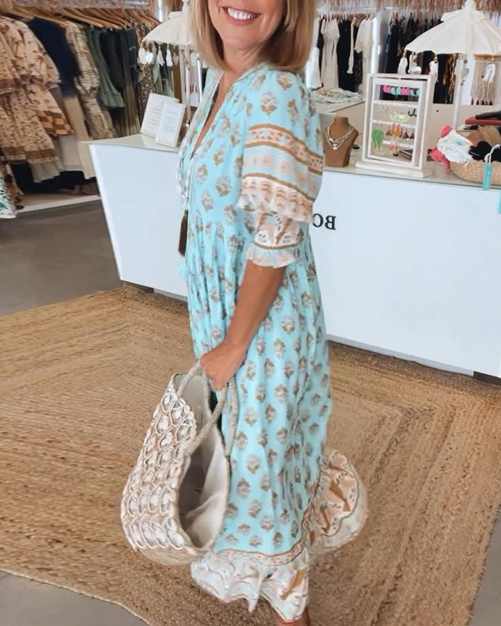 Audrey | Boho Midi Tassel Dress