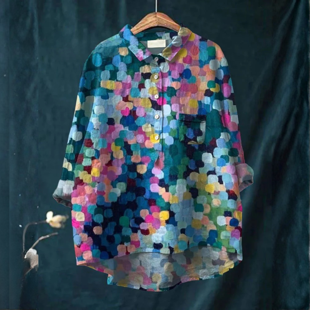 Veronica – Linen Patterned Shirt