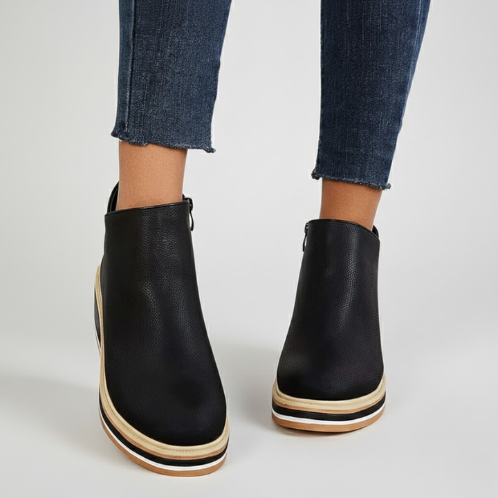 Veronica | Orthopedic Leather Wedge Boots