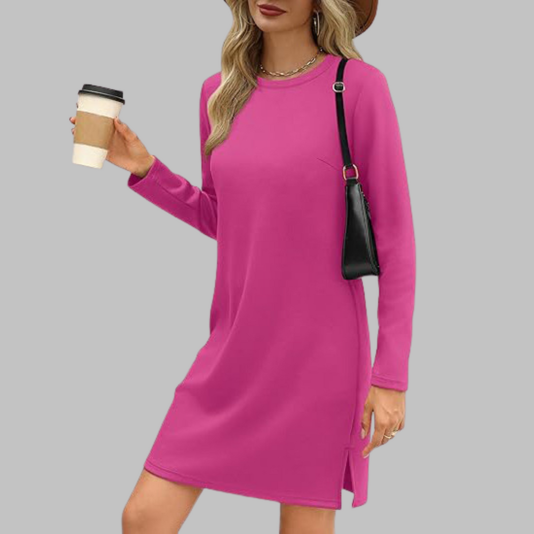 Alayah | Comfortable Long Sleeve Round Neck Dress