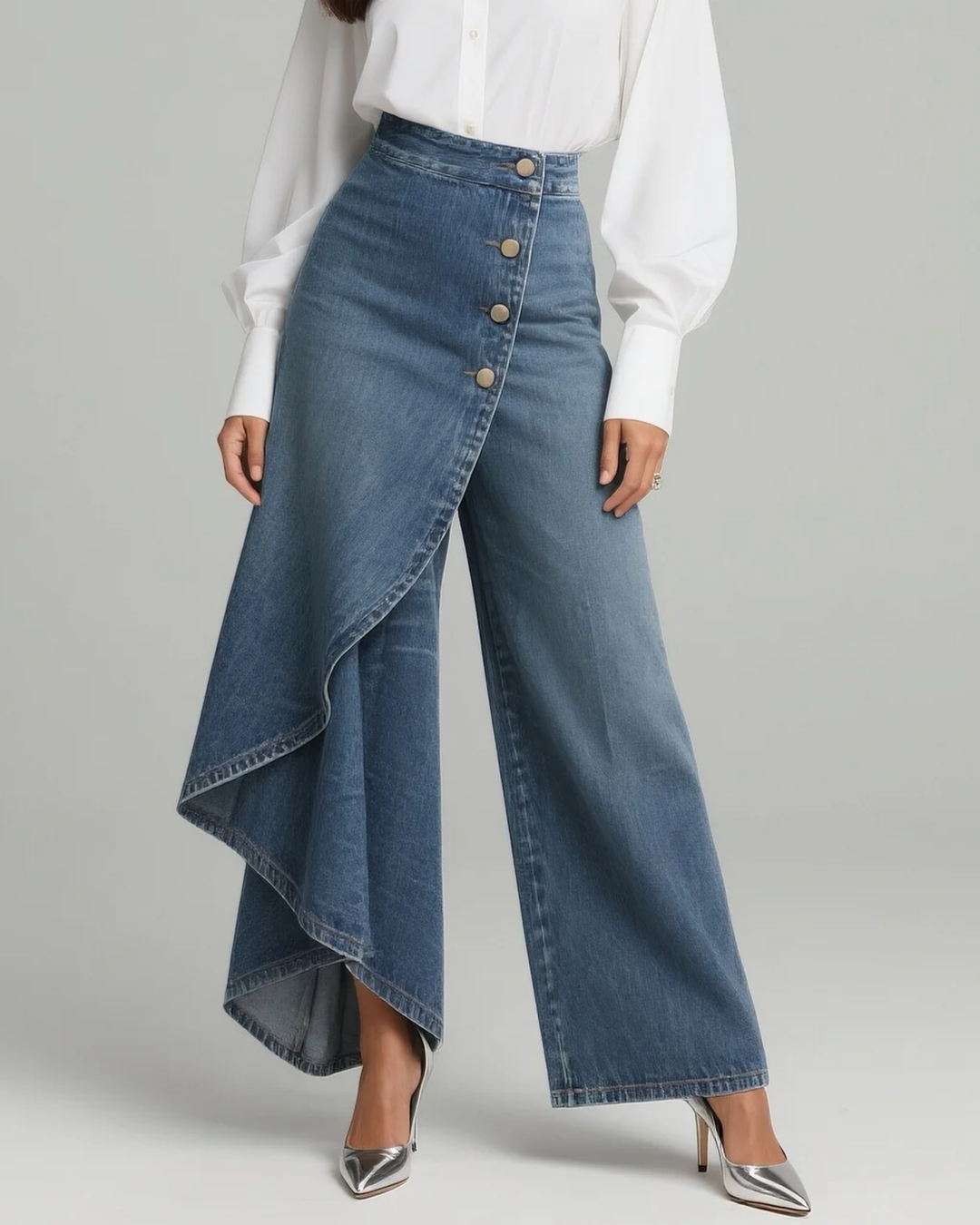 Veronica - Slim Fit Denim Wrap Jeans