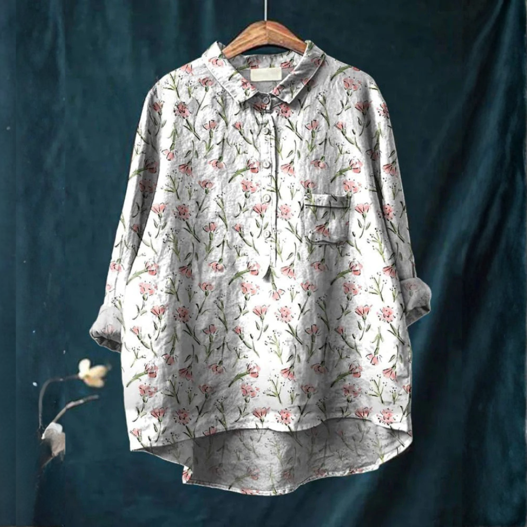 Veronica – Linen Patterned Shirt