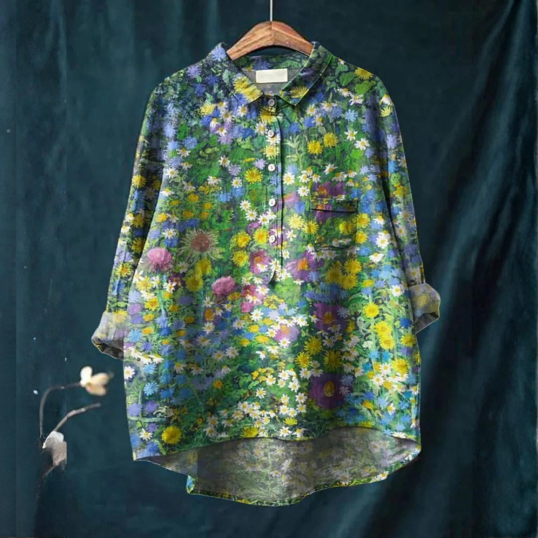 Veronica – Linen Patterned Shirt