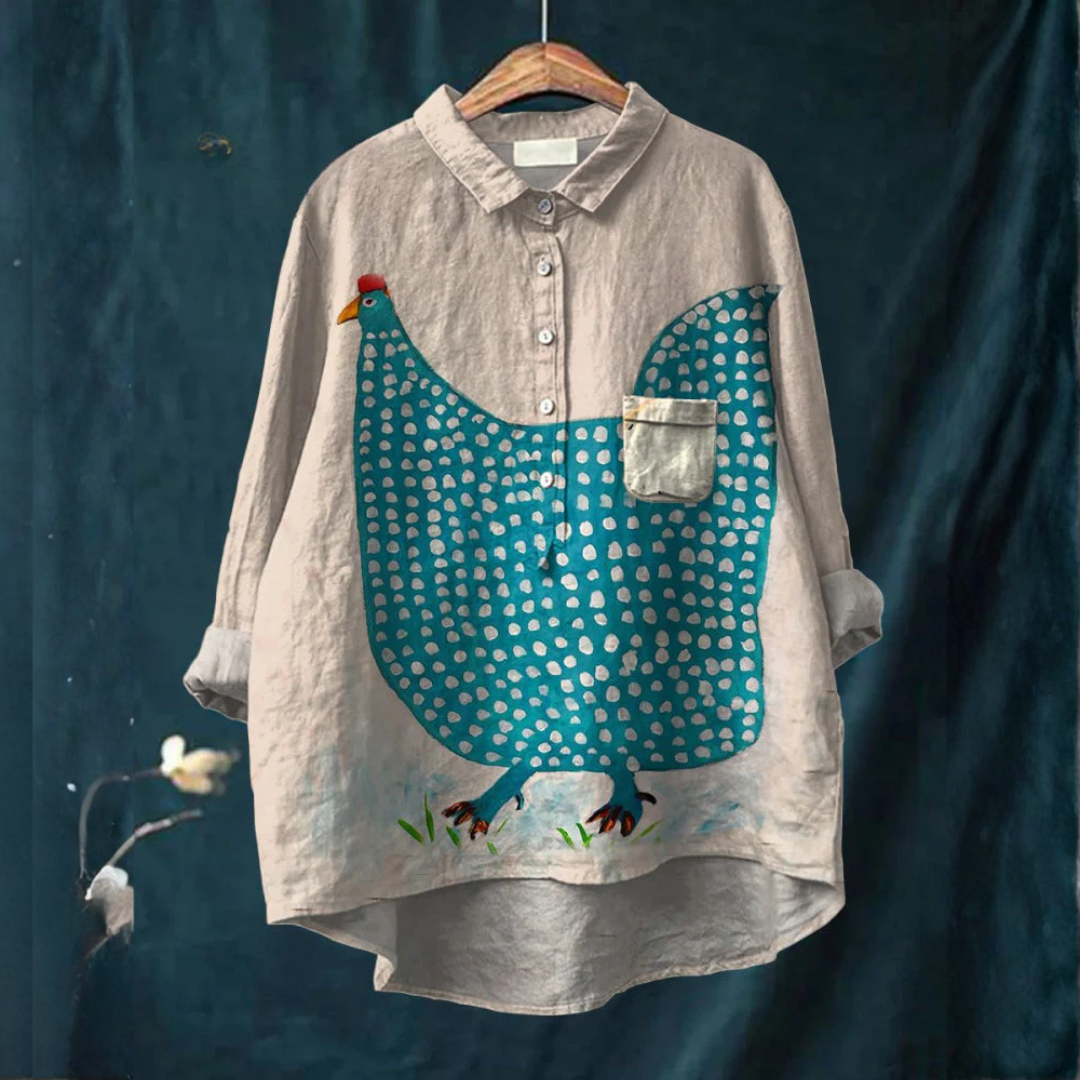 Veronica – Linen Patterned Shirt