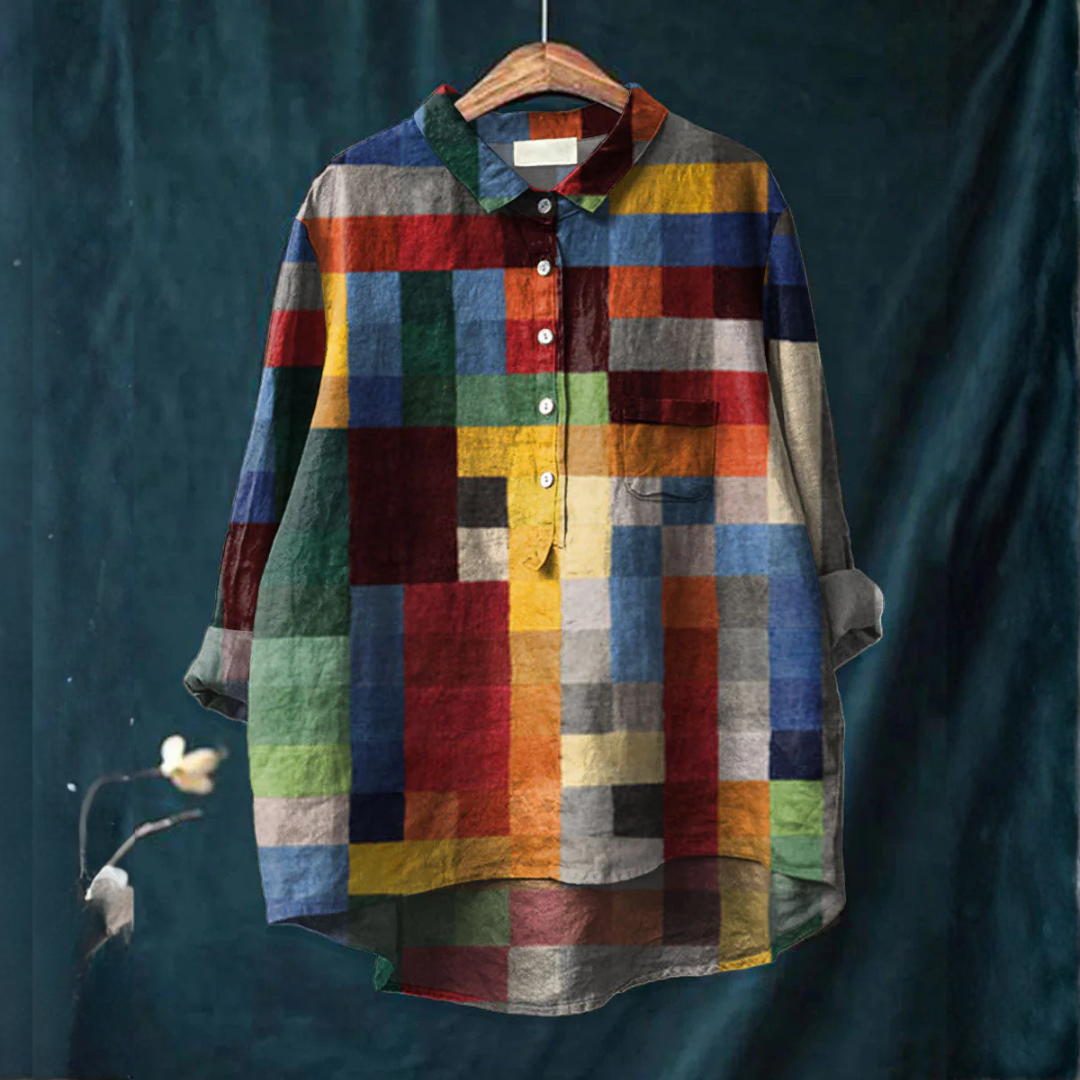 Veronica – Linen Patterned Shirt
