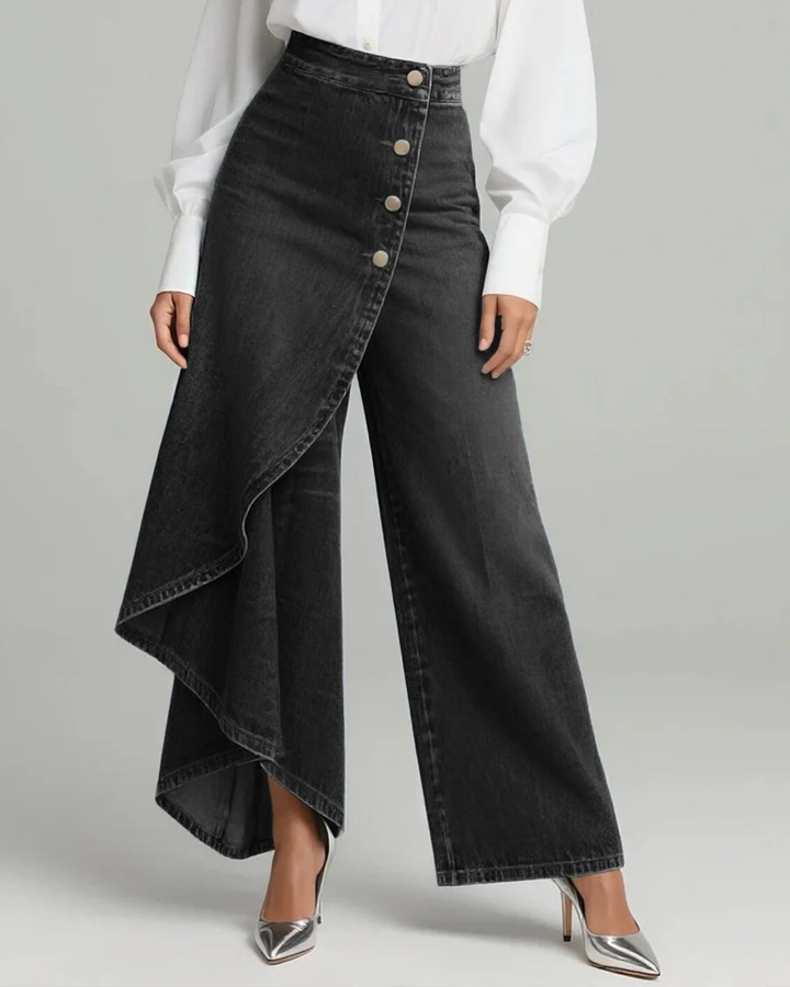Veronica - Slim Fit Denim Wrap Jeans
