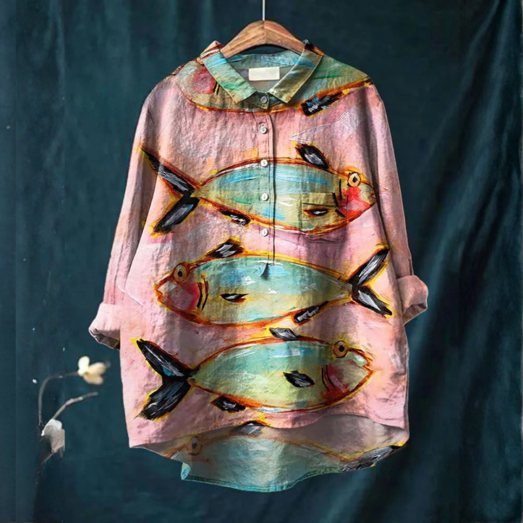 Veronica – Linen Patterned Shirt