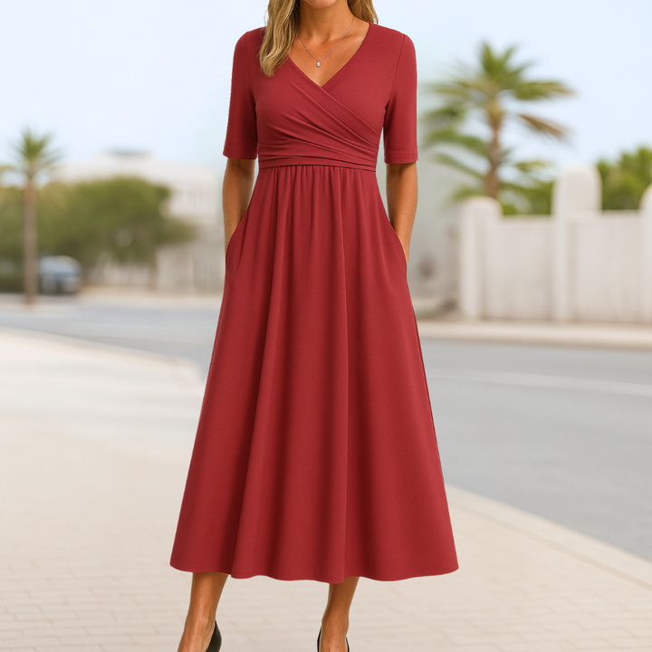 Madeline | Crossed Dress with Short Sleeves