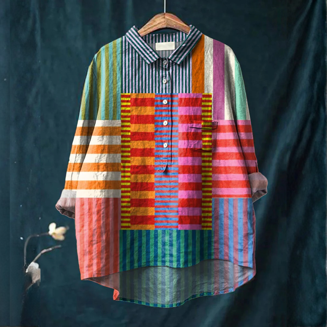 Veronica – Linen Patterned Shirt