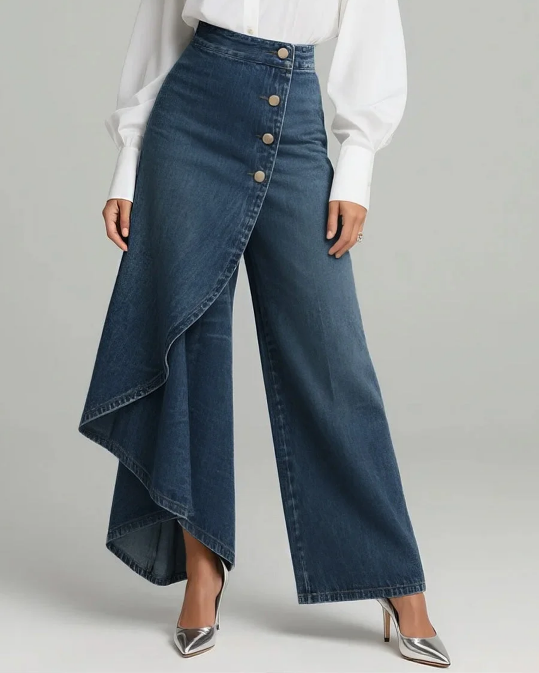 Veronica - Slim Fit Denim Wrap Jeans