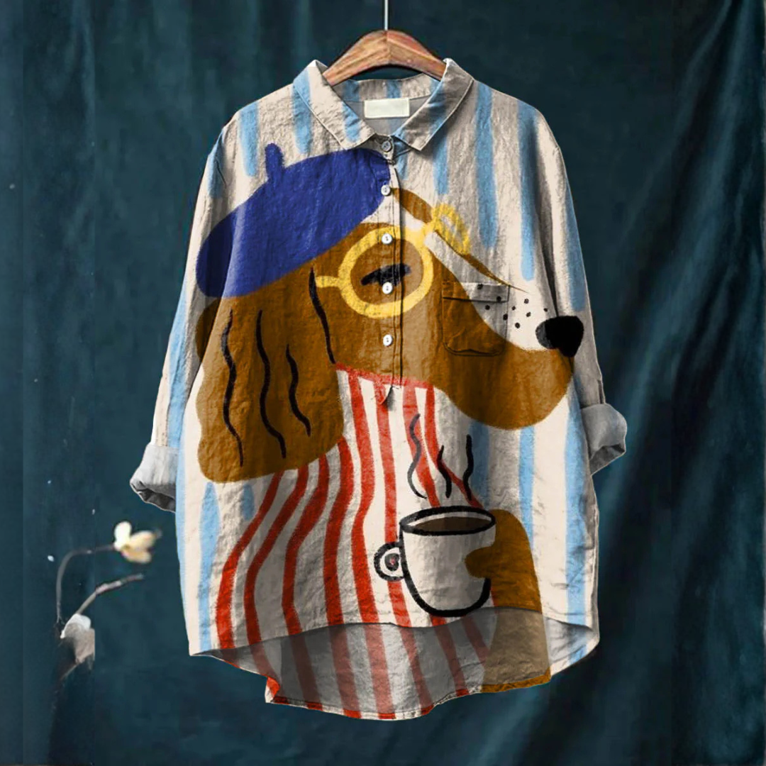Veronica – Linen Patterned Shirt