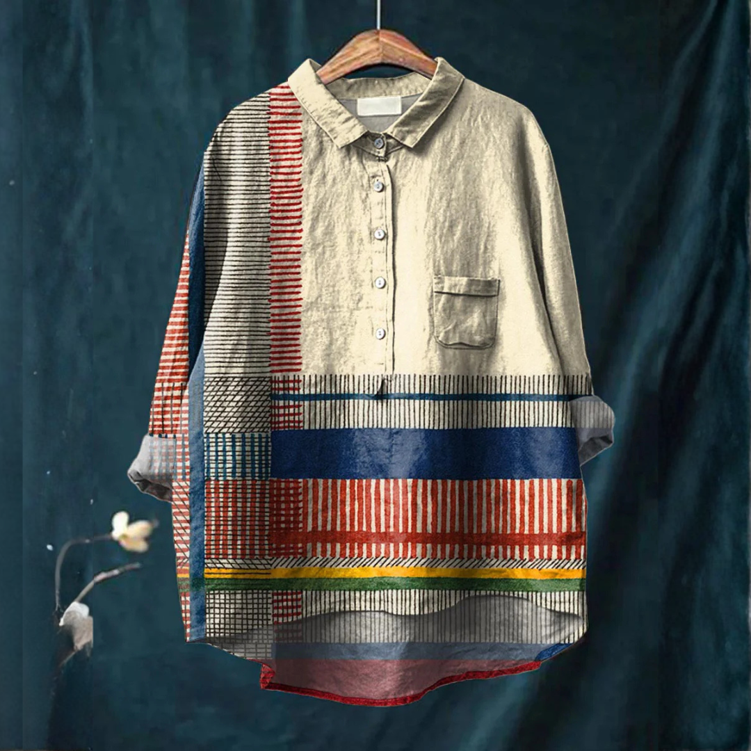 Veronica – Linen Patterned Shirt
