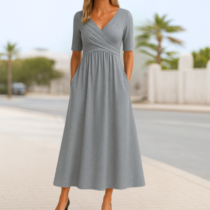 Madeline | Crossed Dress with Short Sleeves
