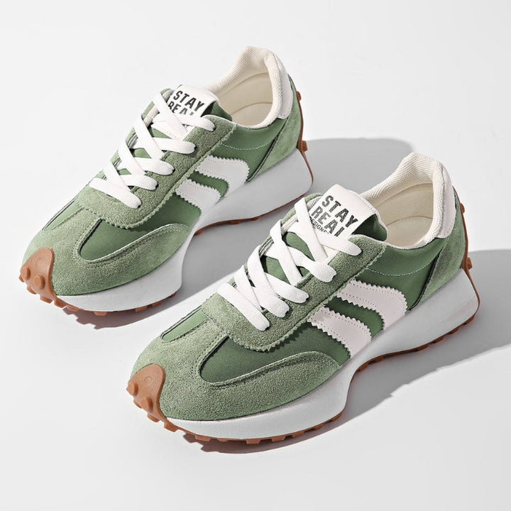Women’s Lace-Up Sneakers with Low-Cut Design and Textured Sole