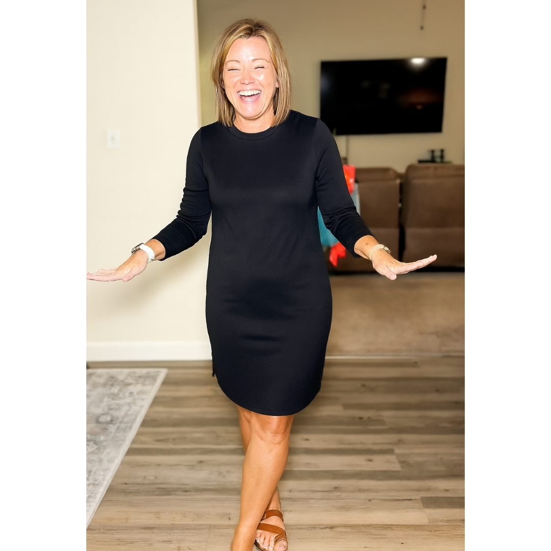 Alayah | Comfortable Long Sleeve Round Neck Dress