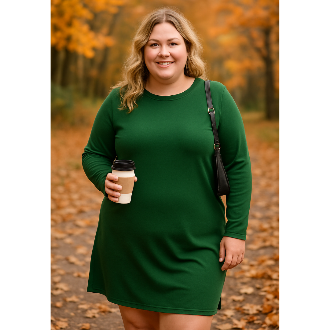 Alayah | Comfortable Long Sleeve Round Neck Dress