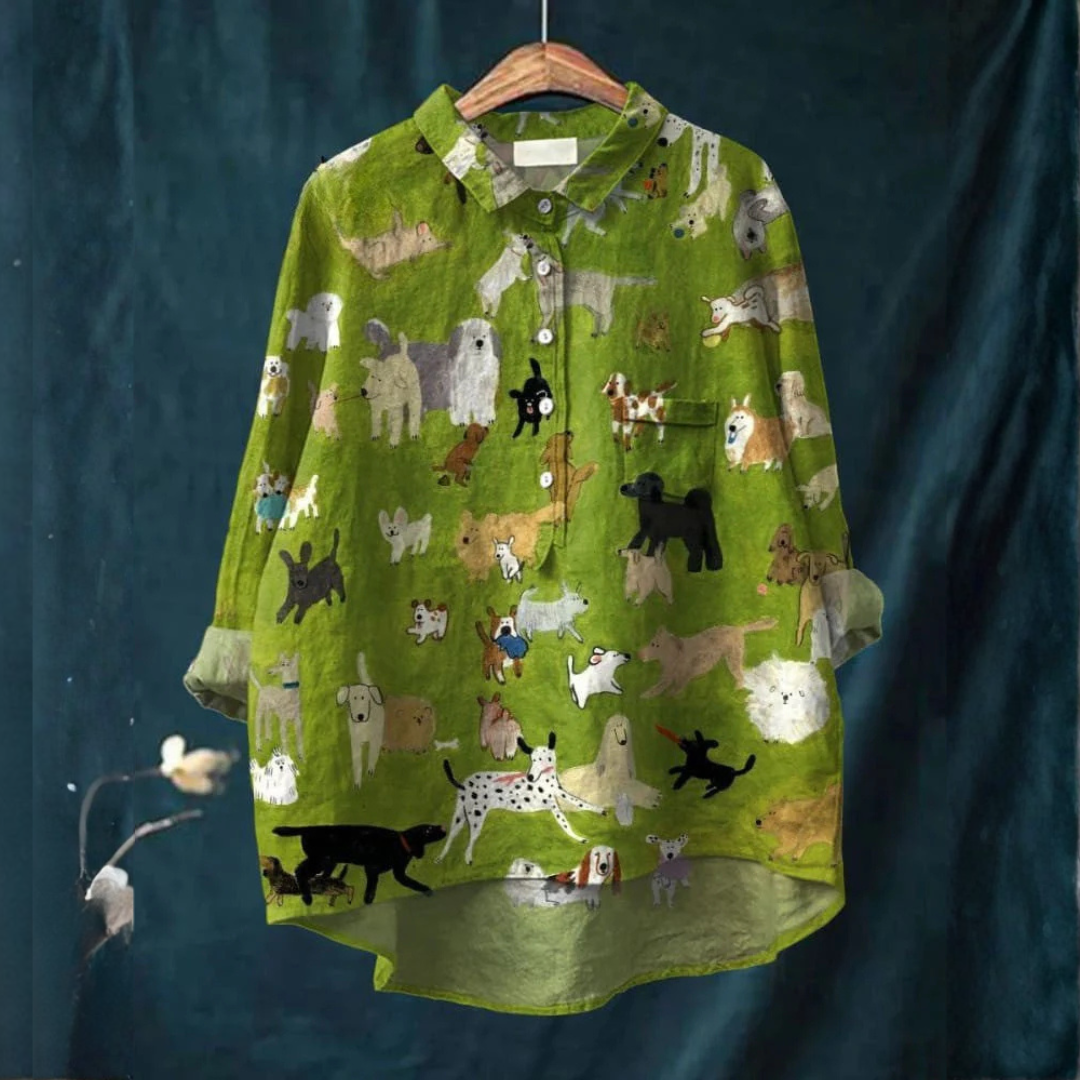 Veronica – Linen Patterned Shirt