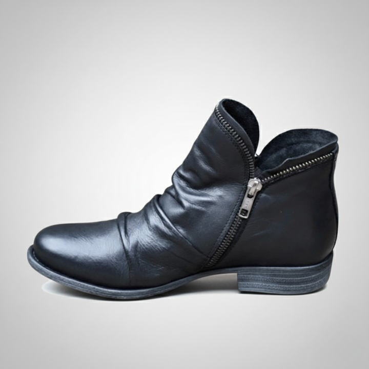 Veronica | Orthopedic Leather Zip Boots