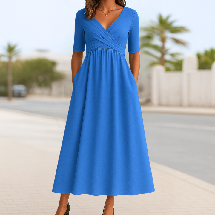 Madeline | Crossed Dress with Short Sleeves