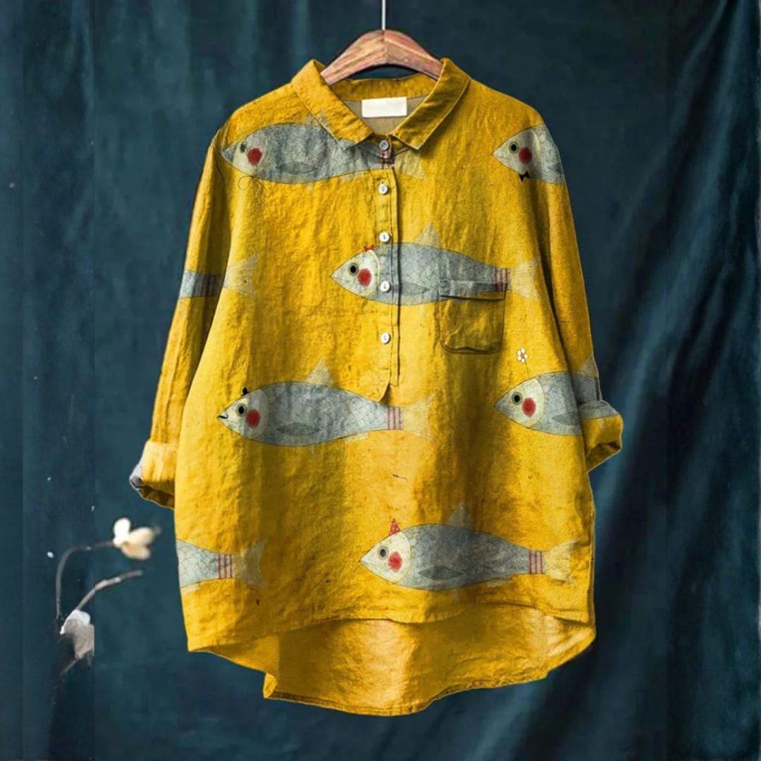Veronica – Linen Patterned Shirt