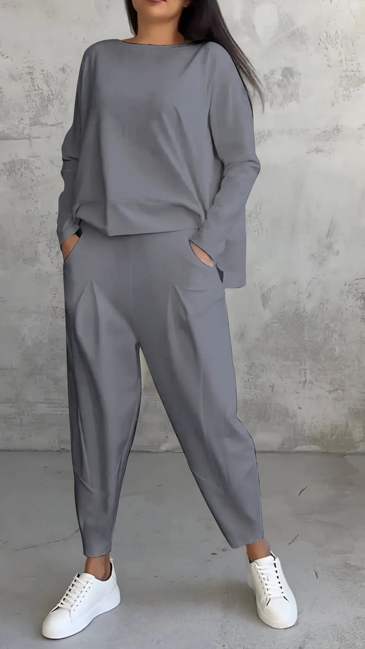 Nora | Women's 2 Piece Lounge Set Long Sleeve Top and Pants