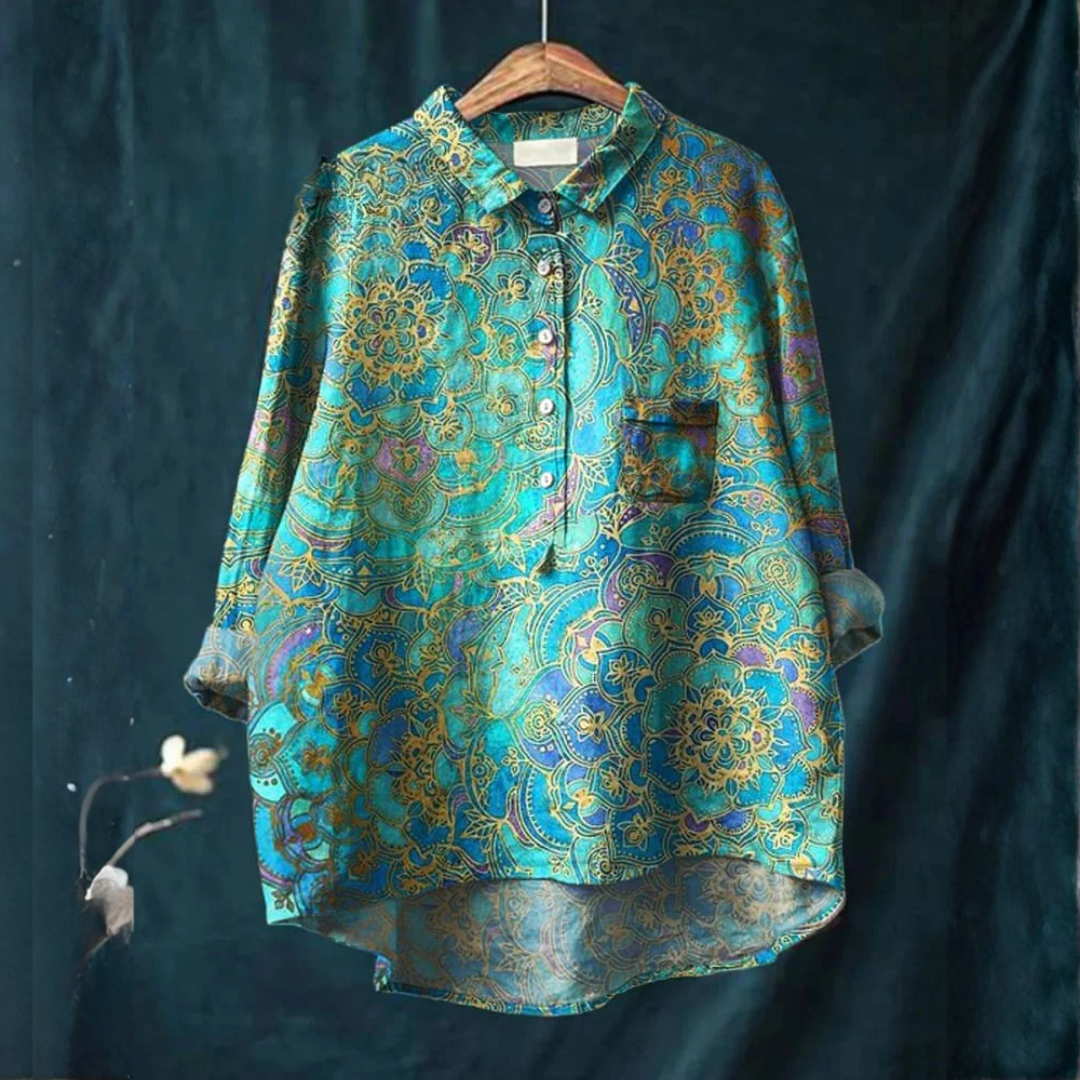 Veronica – Linen Patterned Shirt