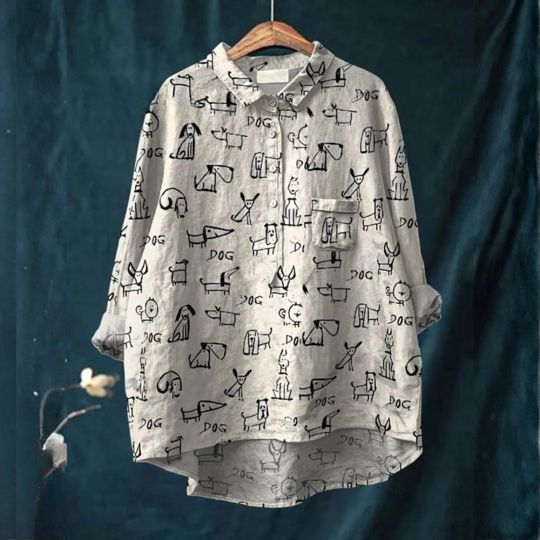 Veronica – Linen Patterned Shirt
