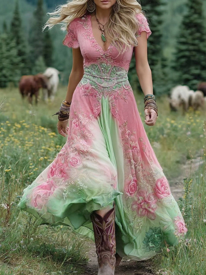 Ava | Gradient Floral Maxi Dress