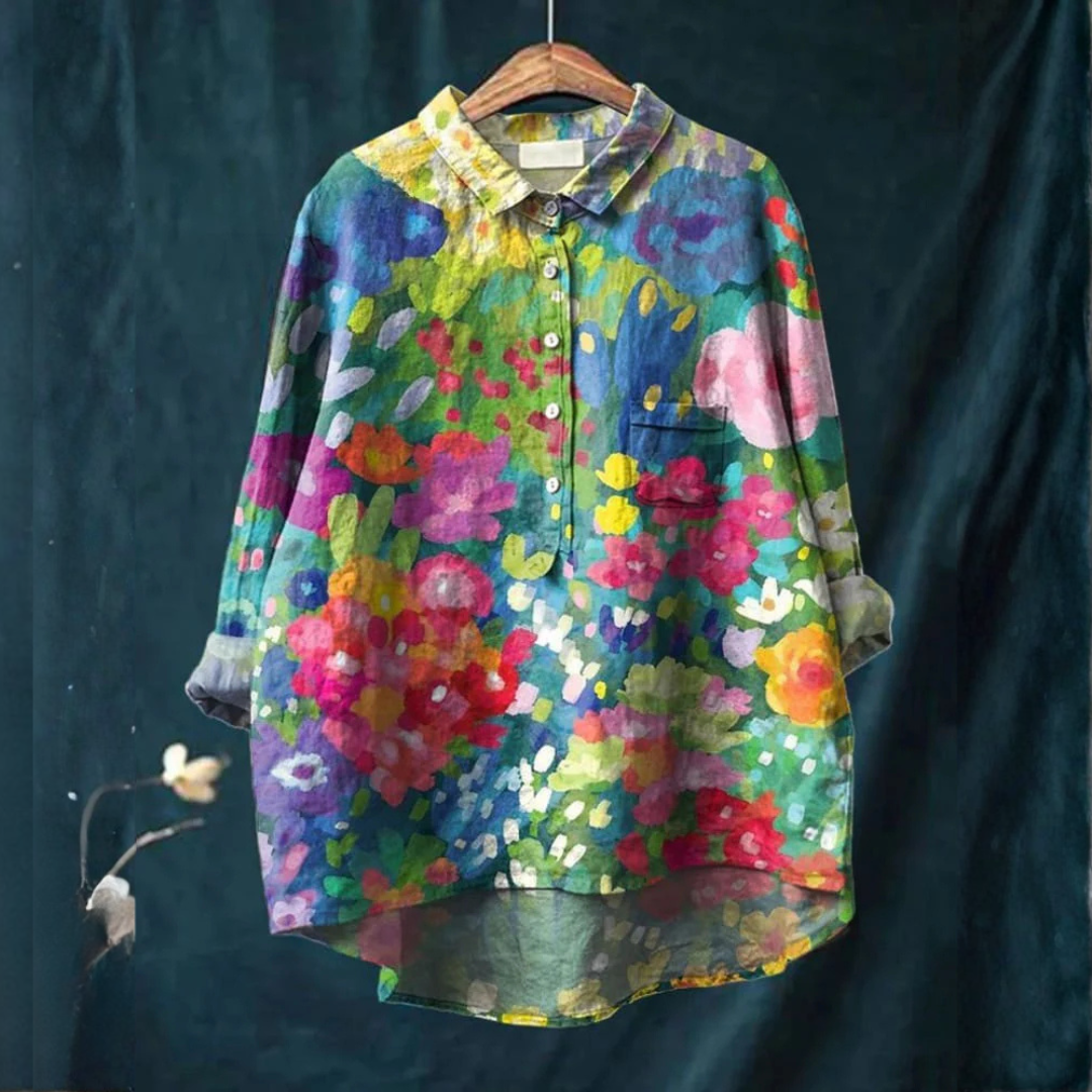 Veronica – Linen Patterned Shirt