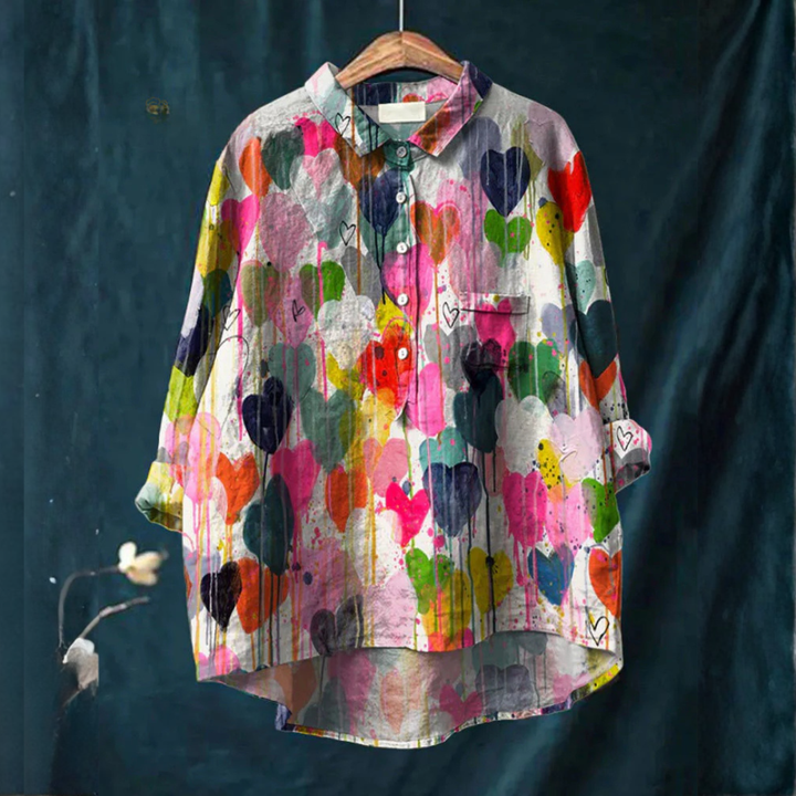Veronica – Linen Patterned Shirt