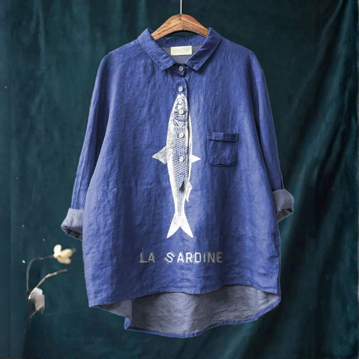 Veronica – Linen Patterned Shirt
