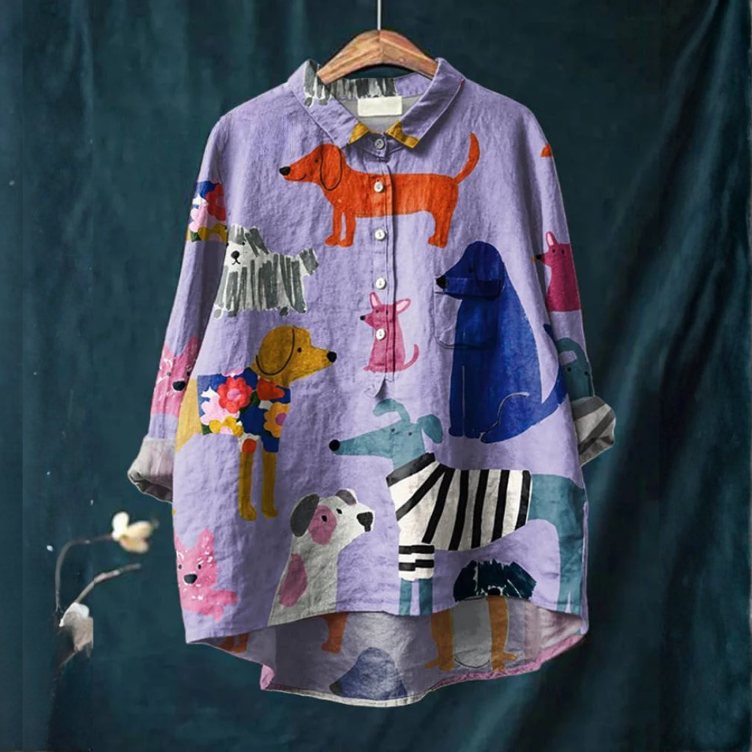 Veronica – Linen Patterned Shirt