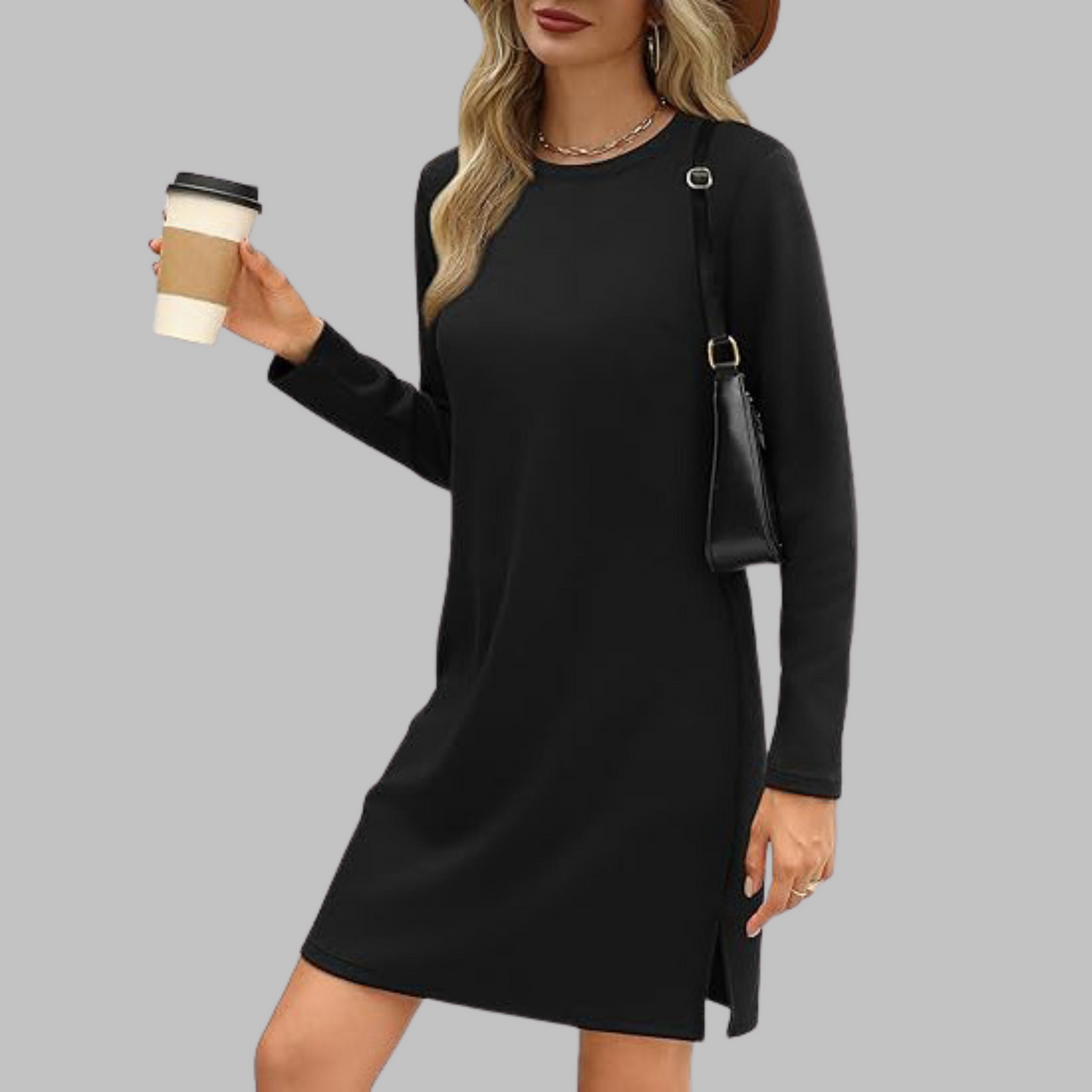 Alayah | Comfortable Long Sleeve Round Neck Dress