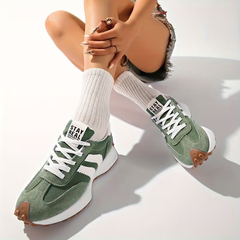 Women’s Lace-Up Sneakers with Low-Cut Design and Textured Sole
