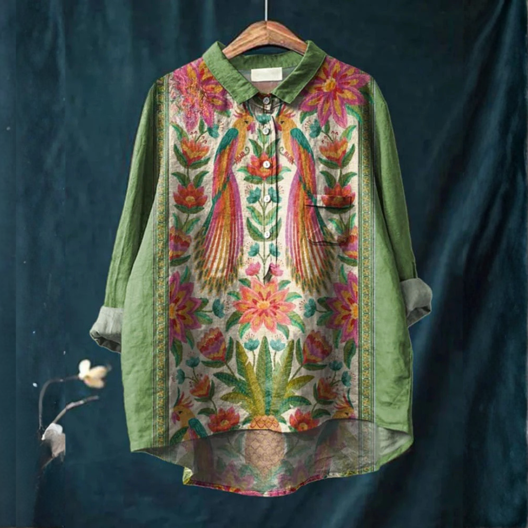 Veronica – Linen Patterned Shirt