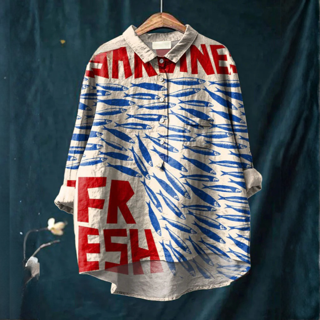 Veronica – Linen Patterned Shirt