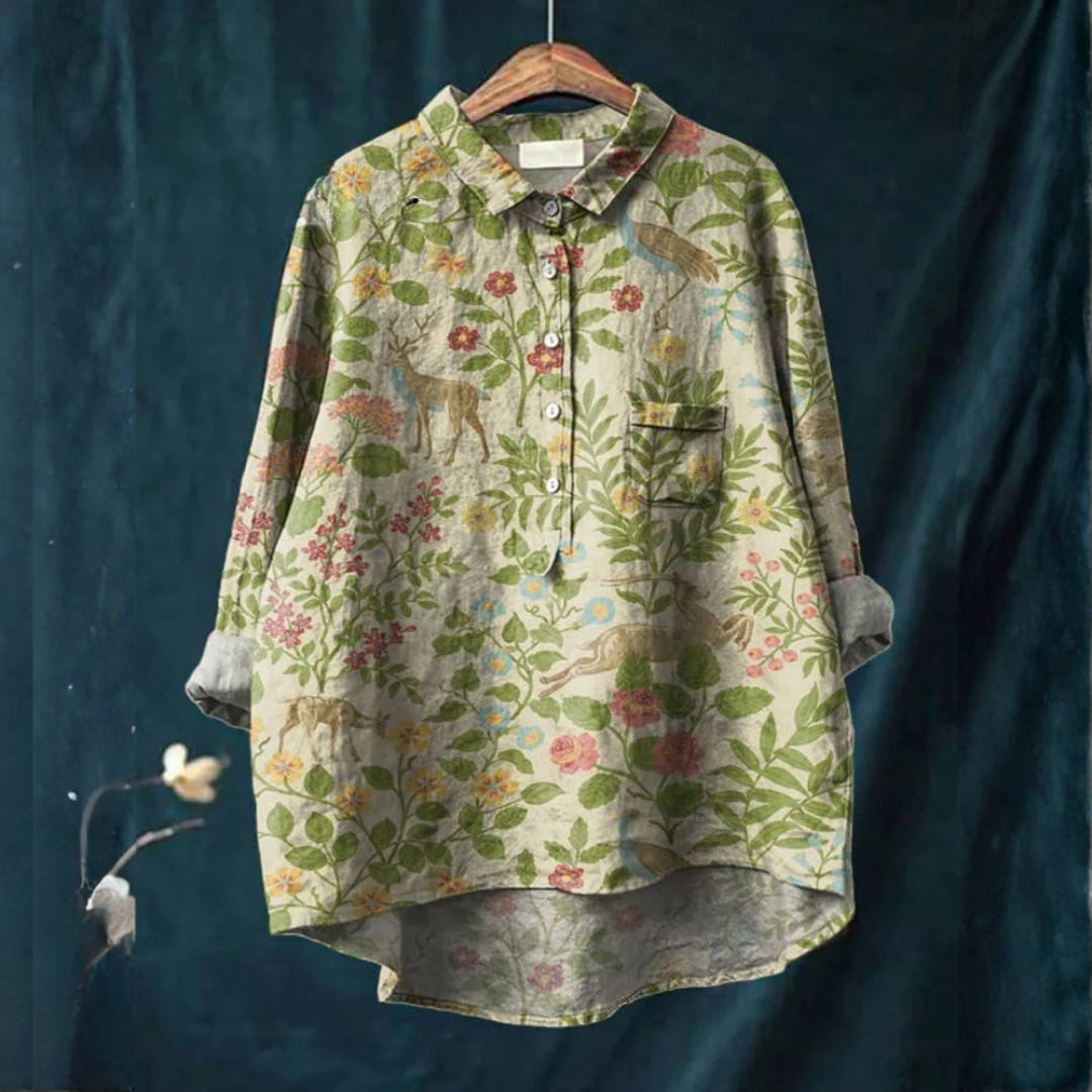 Veronica – Linen Patterned Shirt
