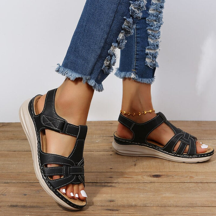Orthopedic Arch Support Sandals Velcro Cutout Flat