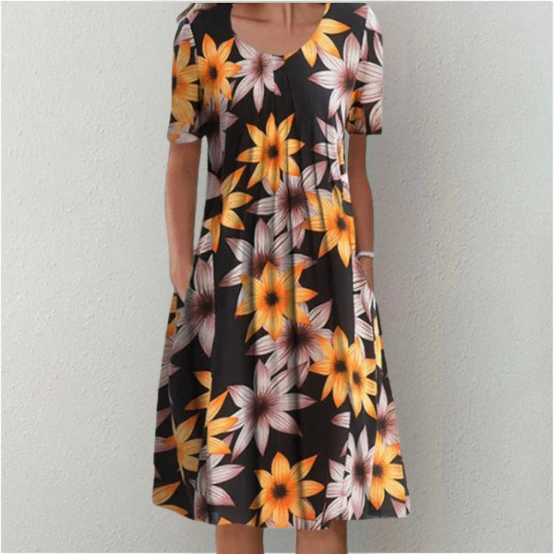 Gwendolyn | Stylish and Casual Floral Dress with Pockets