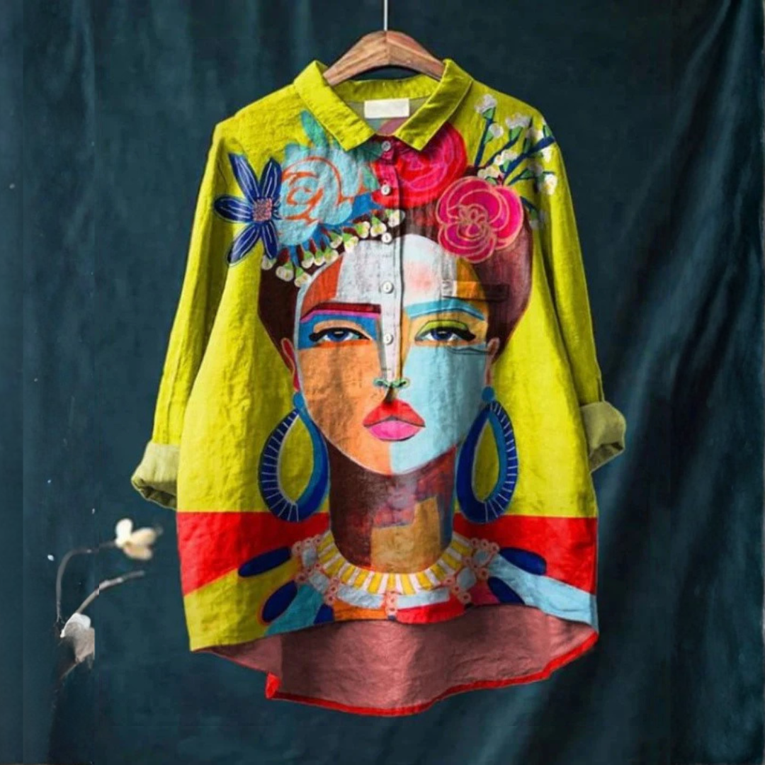 Veronica – Linen Patterned Shirt