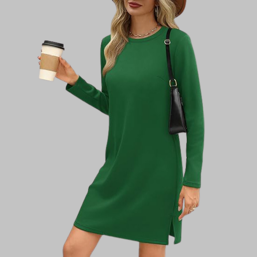 Alayah | Comfortable Long Sleeve Round Neck Dress