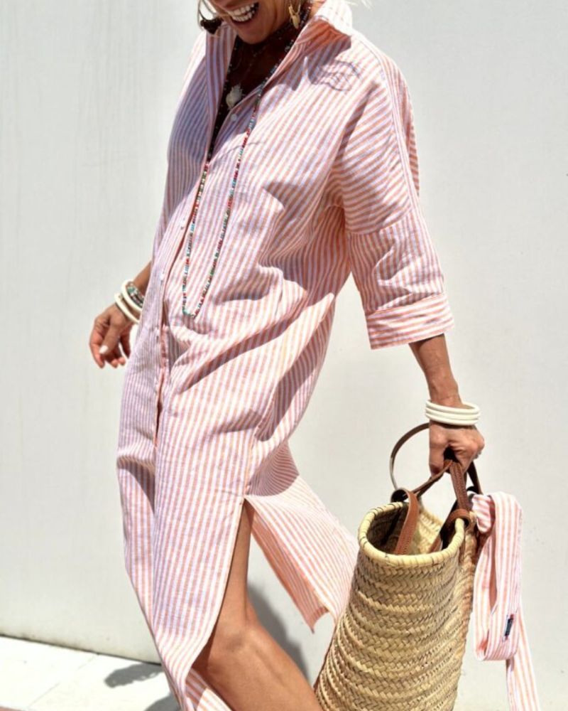 Sophia | Timeless Striped Shirt Dress