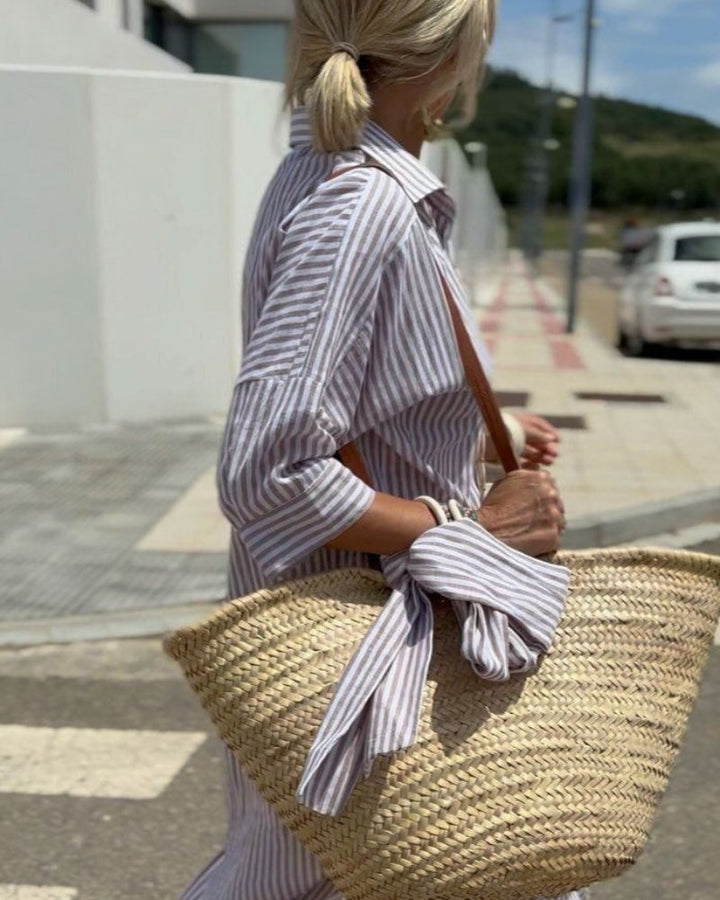 Sophia | Timeless Striped Shirt Dress
