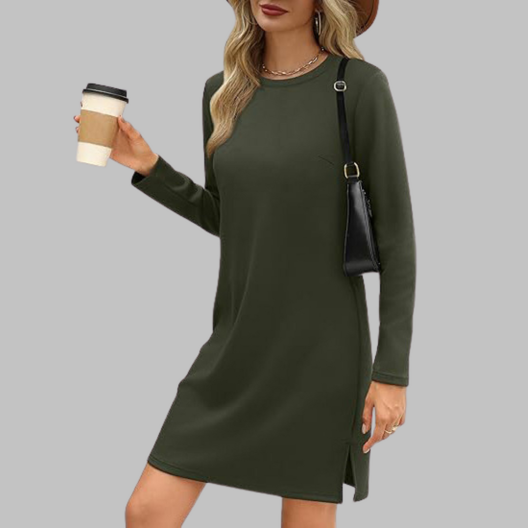 Alayah | Comfortable Long Sleeve Round Neck Dress