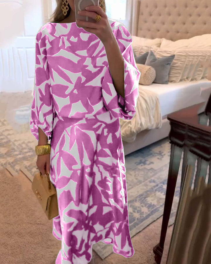 Ashley | Two-Piece Printed Set with Lantern Sleeves