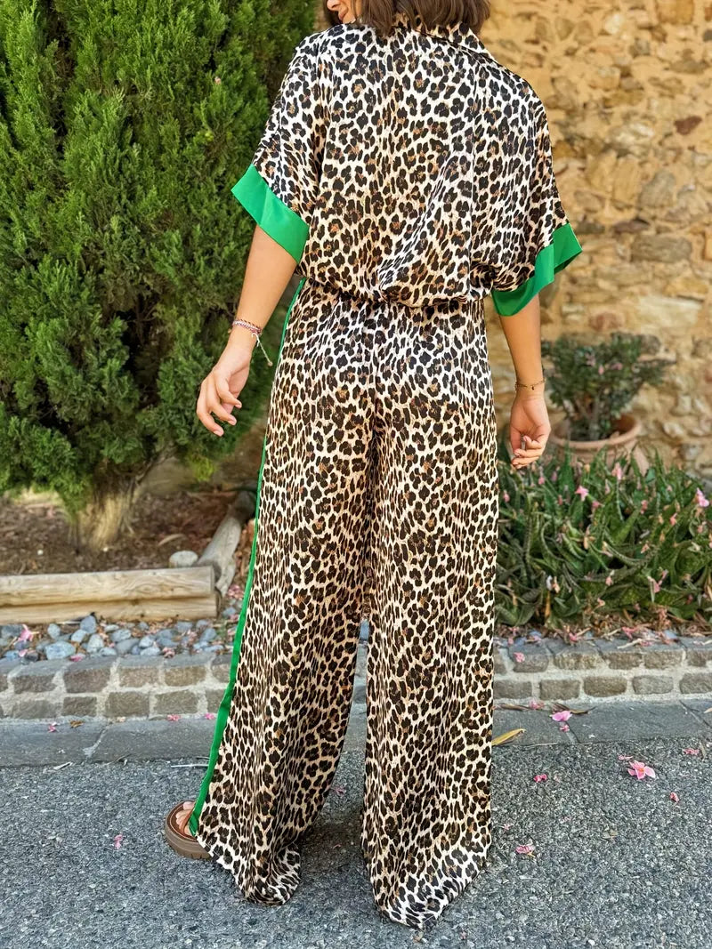 Maria | Fluid Leopard Print Wide Ensemble