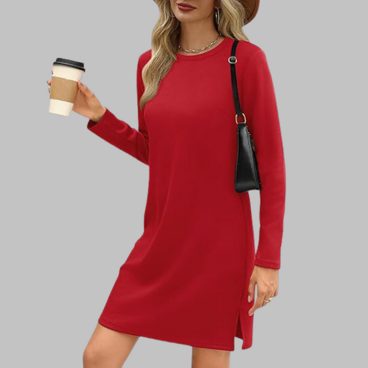 Alayah | Comfortable Long Sleeve Round Neck Dress